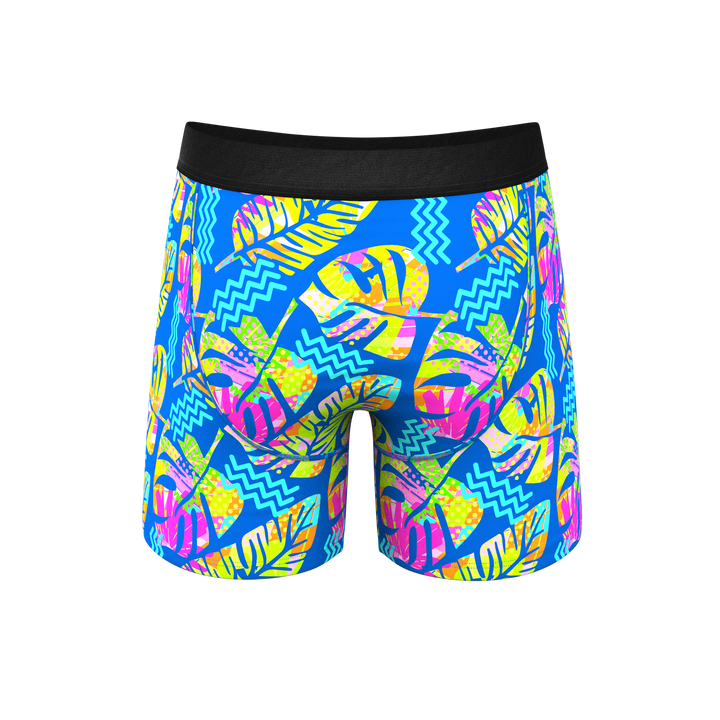 The Oahu Rendezvous | Tropical Leaves Ball Hammock® Pouch Underwear With Fly