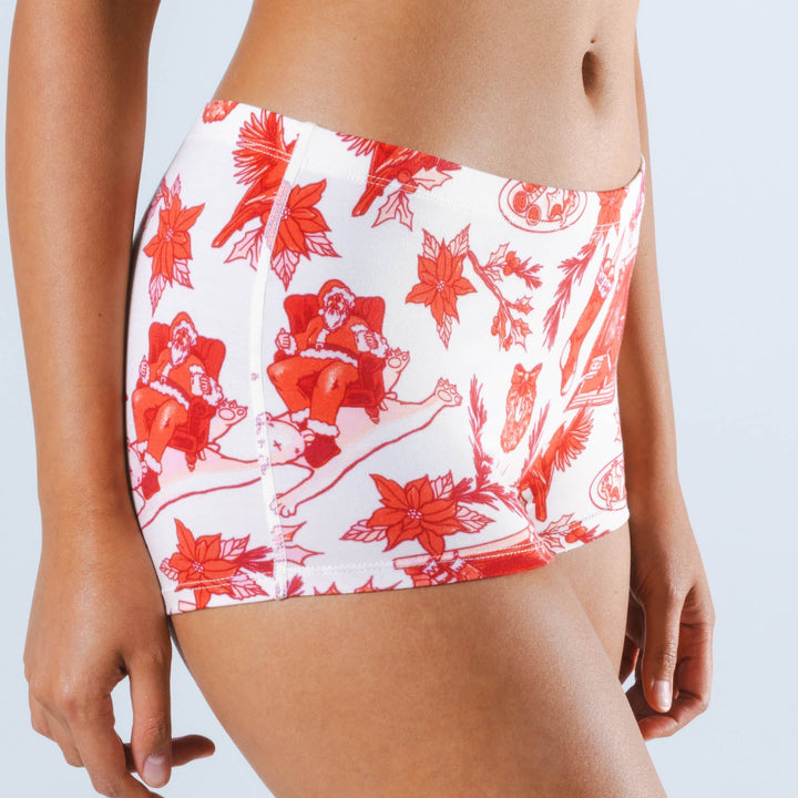 The Santa Slays | Christmas Toile Modal Boyshort Underwear