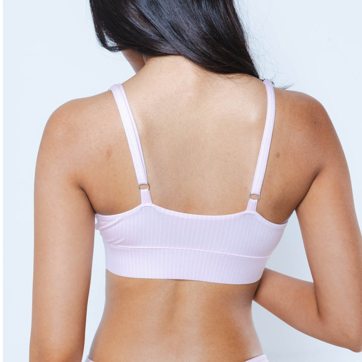 The Aphrodite | Light Pink Striped Boob Hammock™ Scoop Bralette