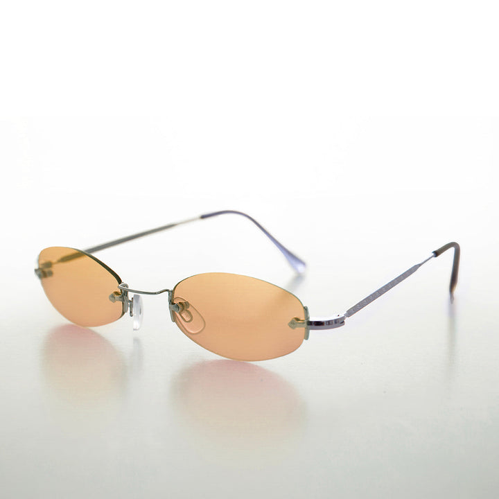 Slender Rimless Micro Frame Vintage Sunglass - Pixie
