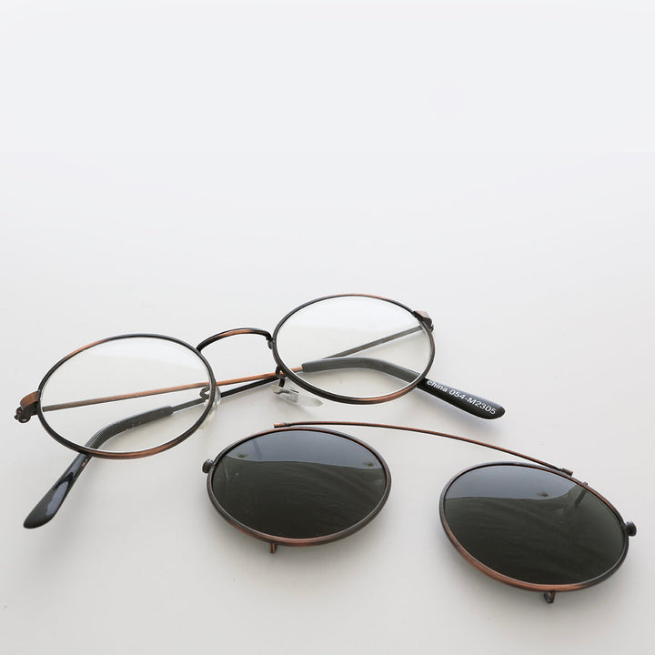 Oval Clip On Sunglasses  - Purdue