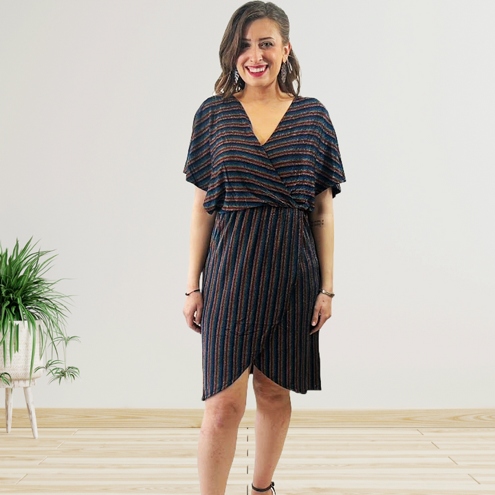 Andie Wrap Dress in Rainbow Sparkle