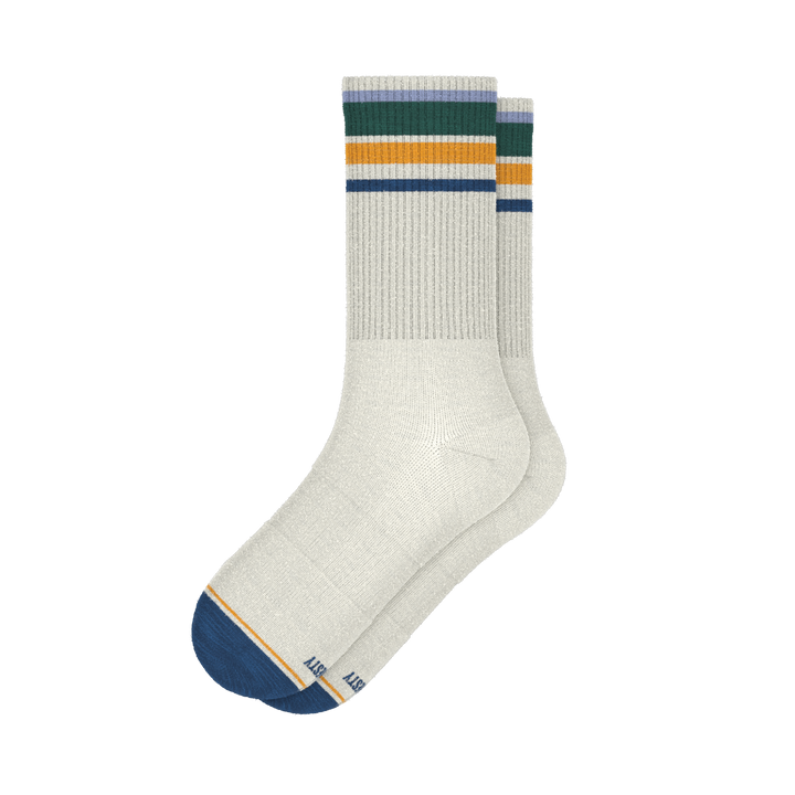 The Retro Actives | Retro Stripe Heel Hammock™ Crew Socks