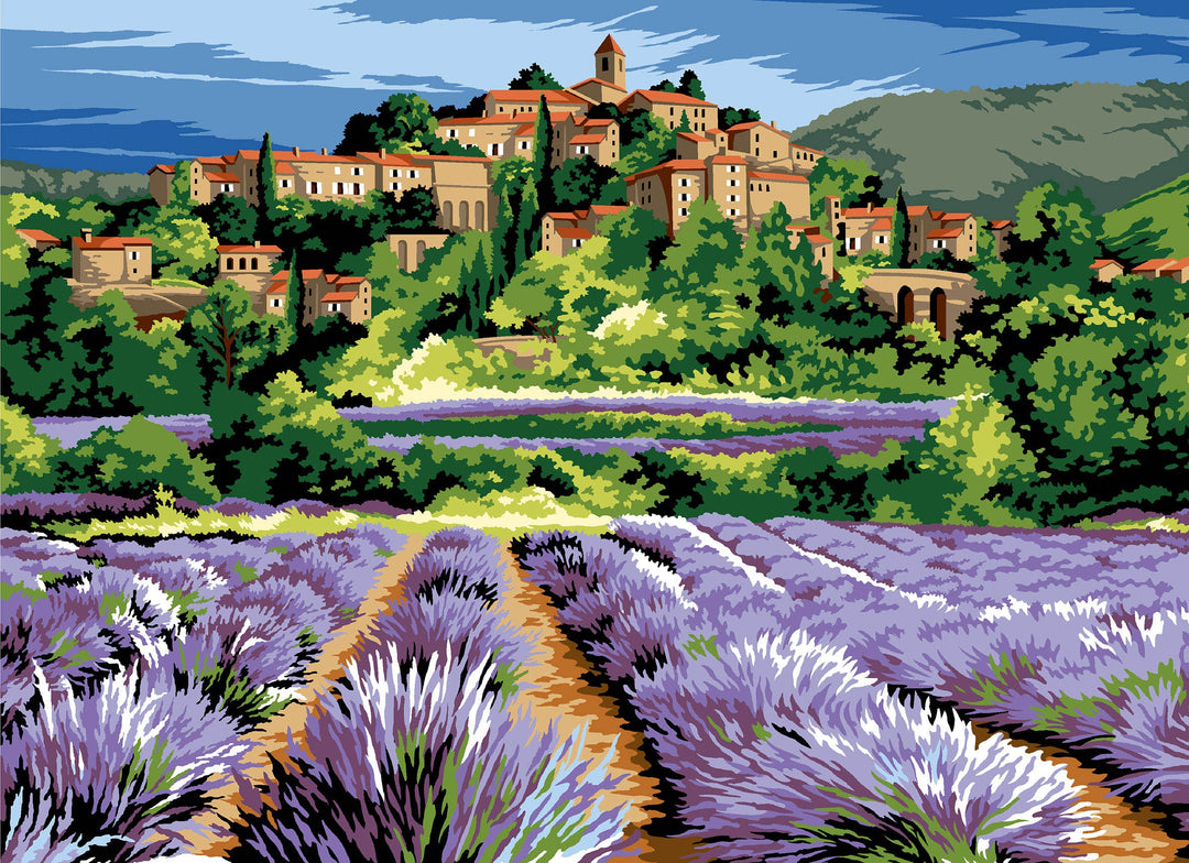 Needlepoint canvas for halfstitch without yarn Provencal Citadel SE929.657 Seg De Paris Printed Tapestry Canvas