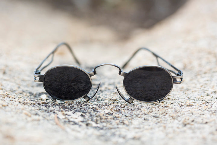 Rare Vintage Steampunk Sunglass with Metal Nose Piece - Jules
