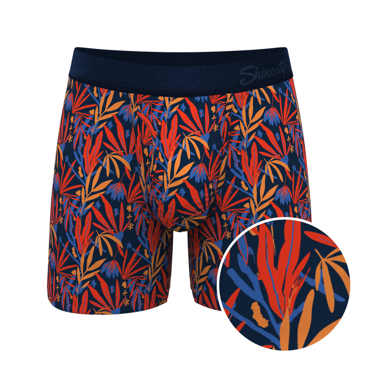 The San Diego Sunrise | Tropical Foliage Ball Hammock® Pouch Underwear With Fly