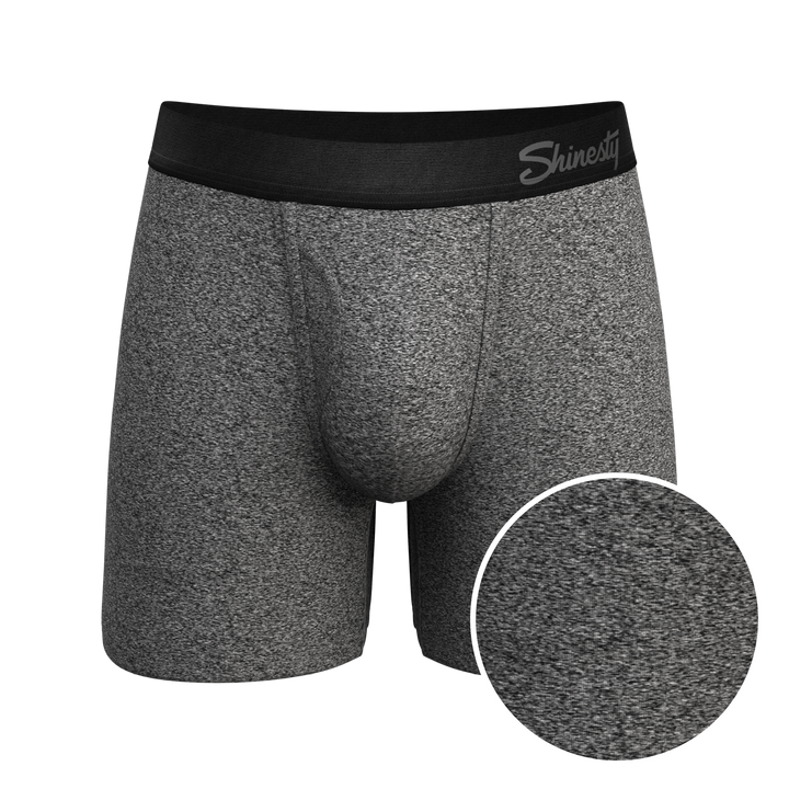 The Seattle Skyline | Black Marble Heather Ball Hammock® Pouch Underwear With Fly