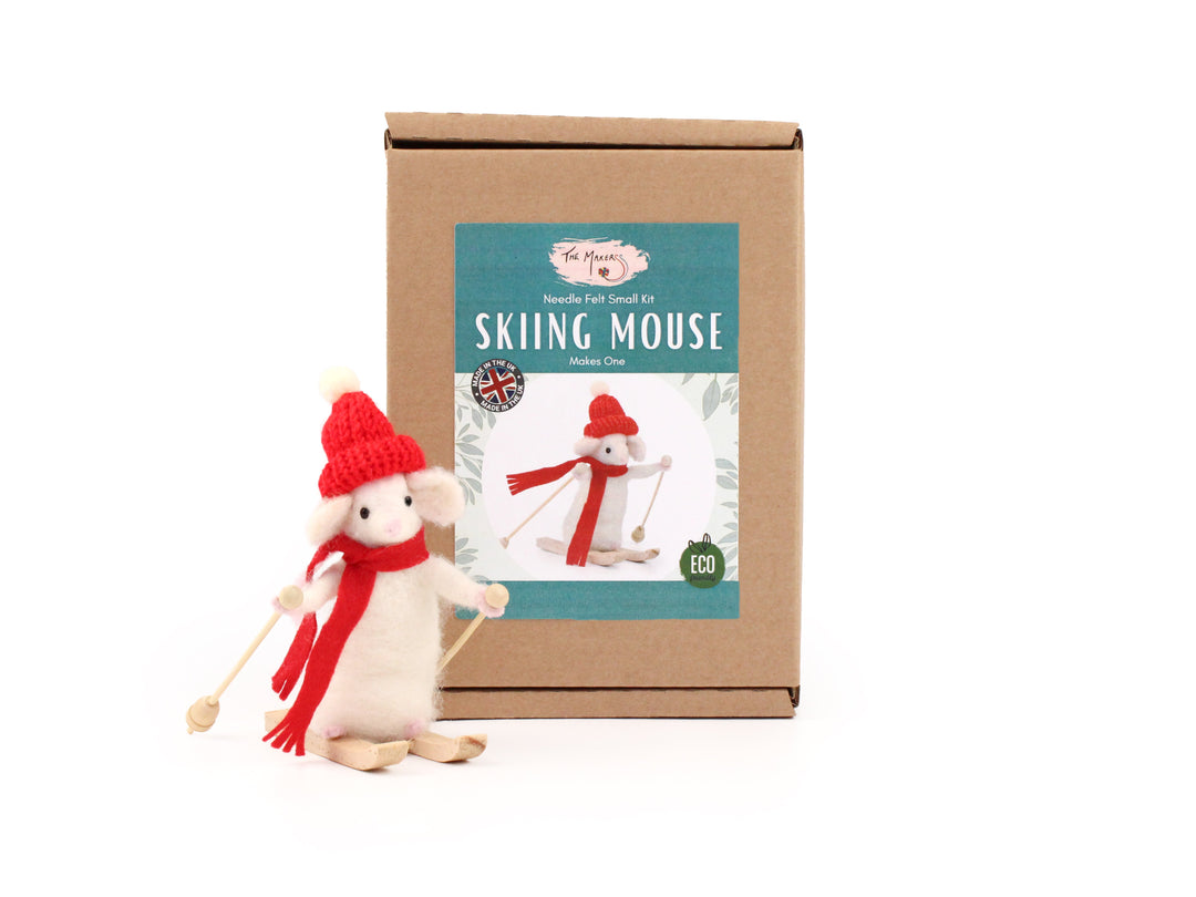 Felting Kit - Skiing Mouse Needle Felting Kit