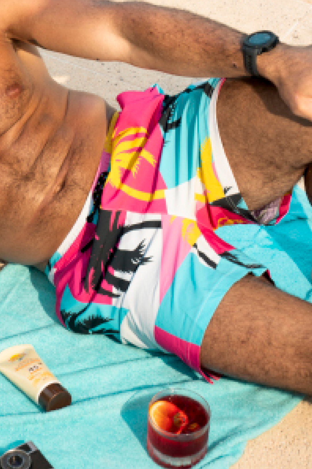 The SoCal Summer | Black and Pink Tropical Ball Hammock® Pouch 5" Swim Trunks