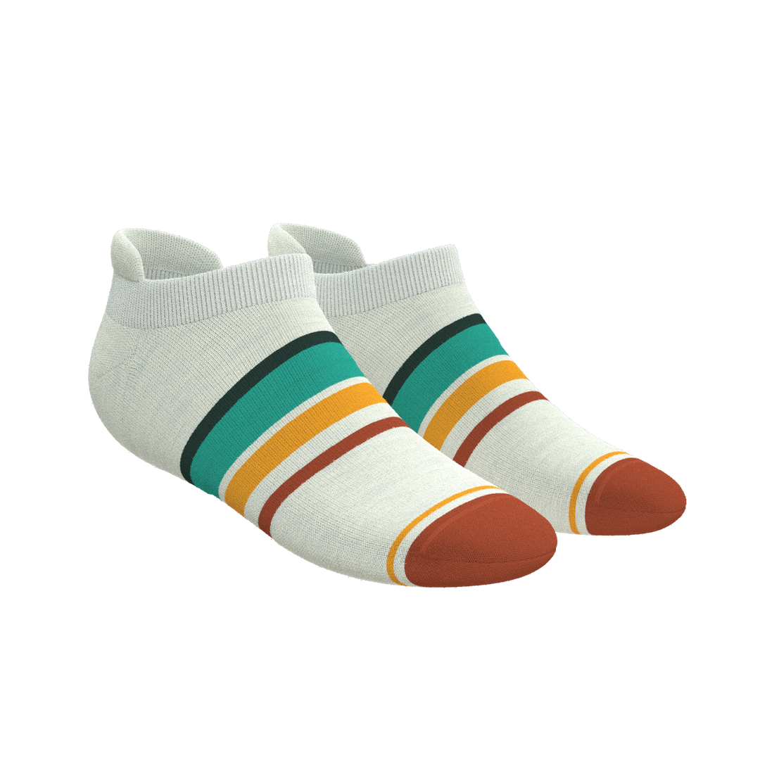 The Stellar | Retro Stripe Heel Hammock™ Ankle Socks