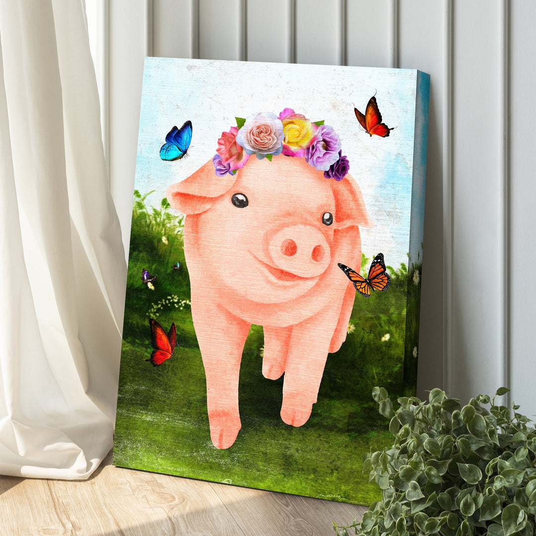 The Most Adorable Pig Canvas Wall Art
