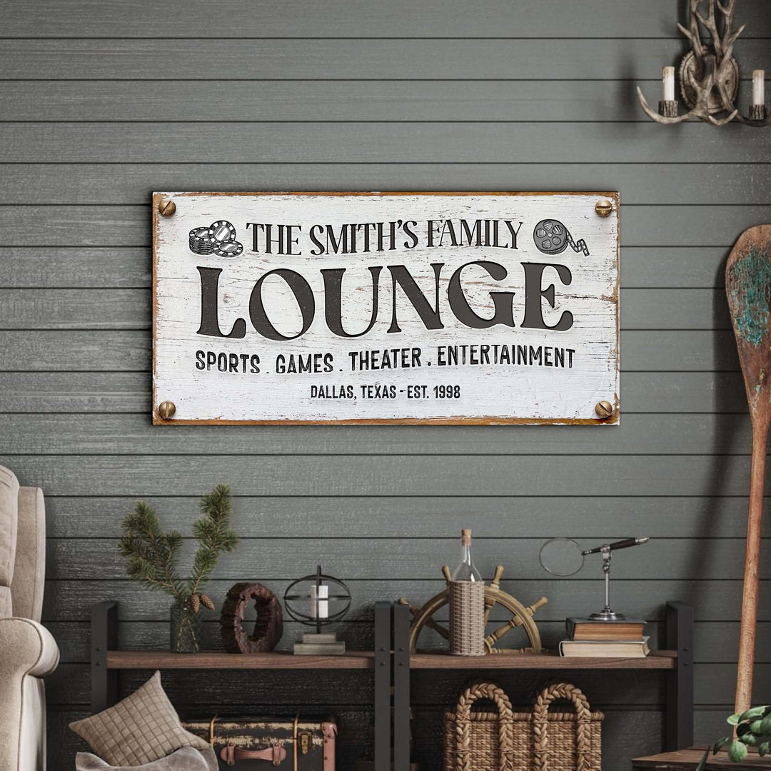 Family Entertainment Lounge Sign
