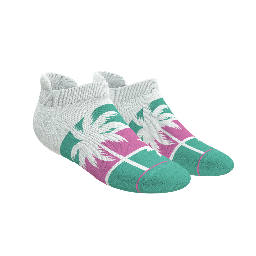 The Venice Beach | Palm Trees Heel Hammock™ Ankle Socks