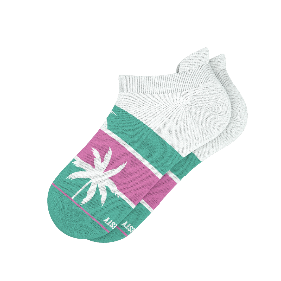 The Venice Beach | Palm Trees Heel Hammock™ Ankle Socks
