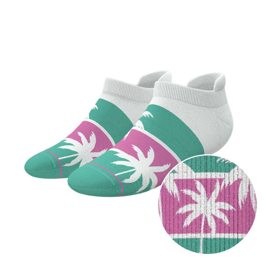 The Venice Beach | Palm Trees Heel Hammock™ Ankle Socks