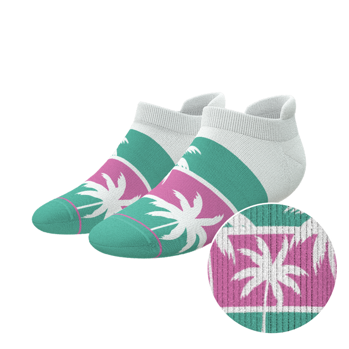 The Venice Beach | Palm Trees Heel Hammock™ Ankle Socks