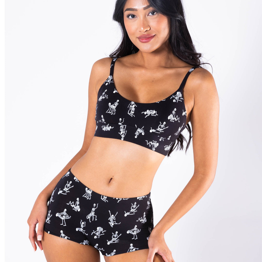 The Bare Back Bones | Glow in the Dark Skeletons Boob Hammock™ Scoop Bralette