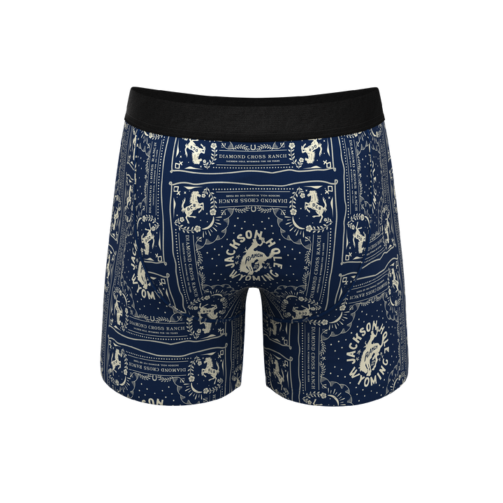 The Wrangle 'Em | Blue Bandana Shinesty x Diamond Cross Ranch Ball Hammock® Pouch Underwear With Fly