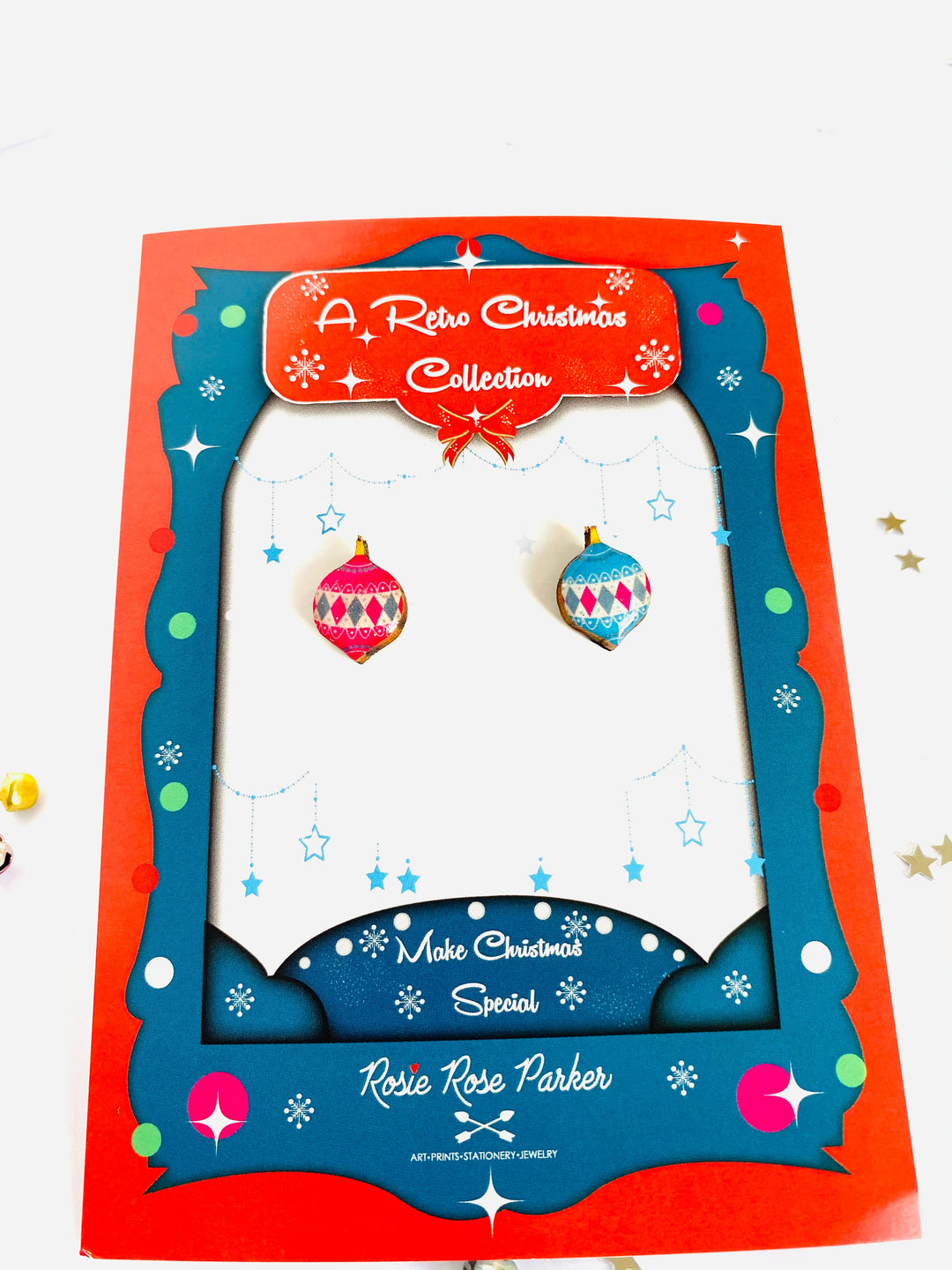 Retro Bauble Stud Earrings by Rosie Rose Parker