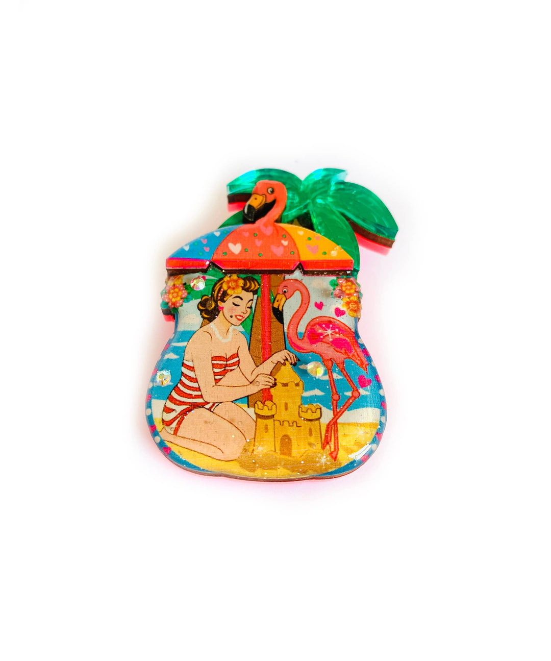 Frankie at the Beach Brooch by Rosie Rose Parker