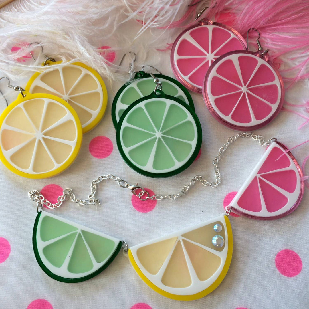 Fruit Slice Acrylic Statement Necklace