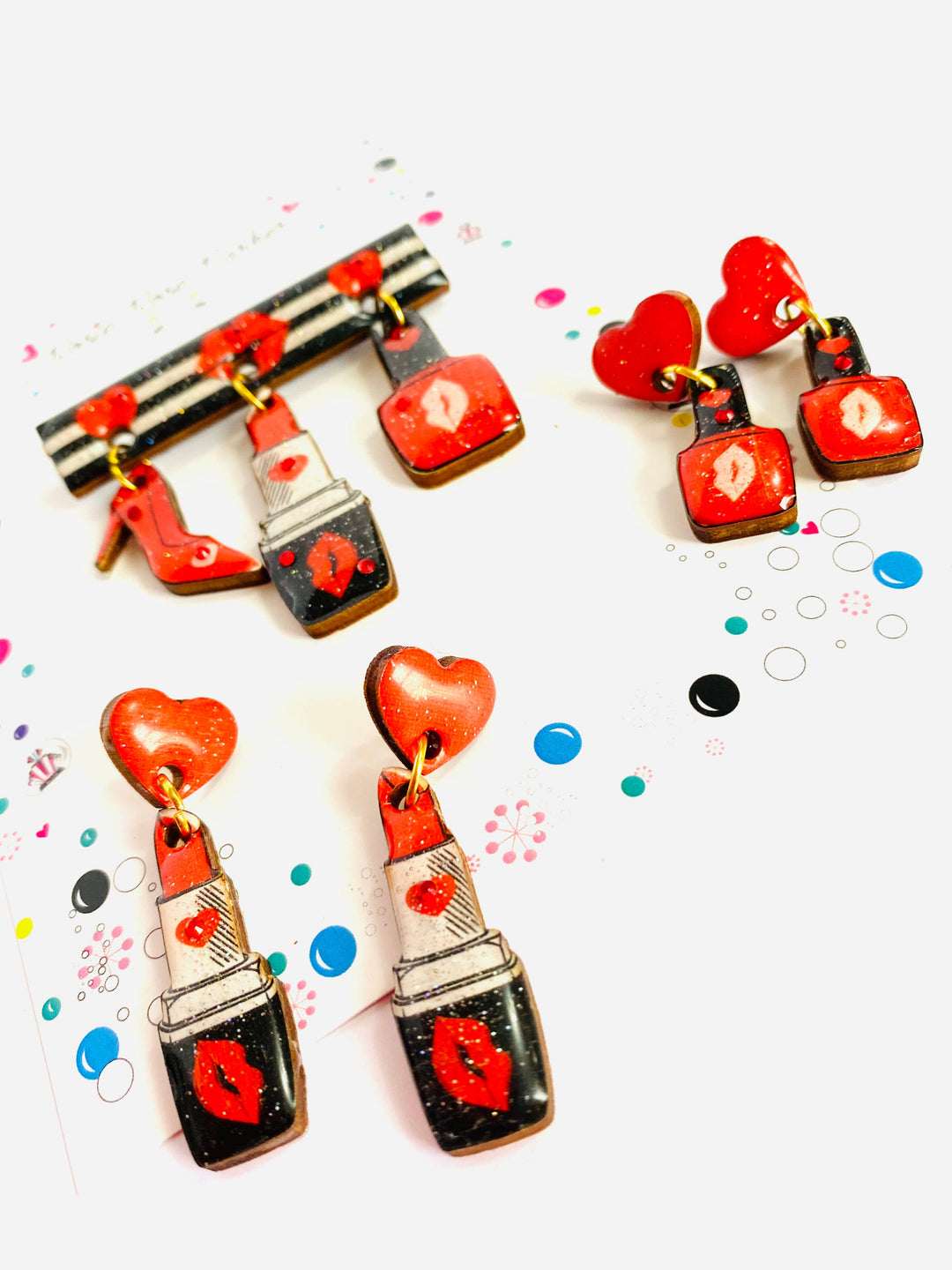 Pucker Up Lipstick Earrings by Rosie Rose Parker