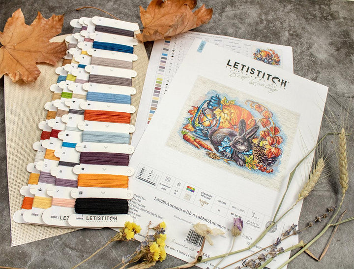 Autumn with a rabbit L8998 Counted Cross Stitch Kit
