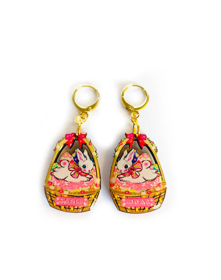 Layla Easter Bunny Basket Earrings