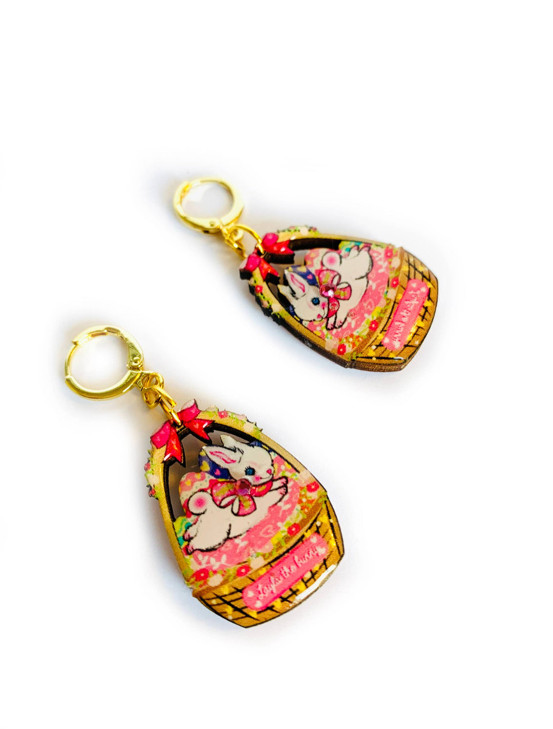 Layla Easter Bunny Basket Earrings