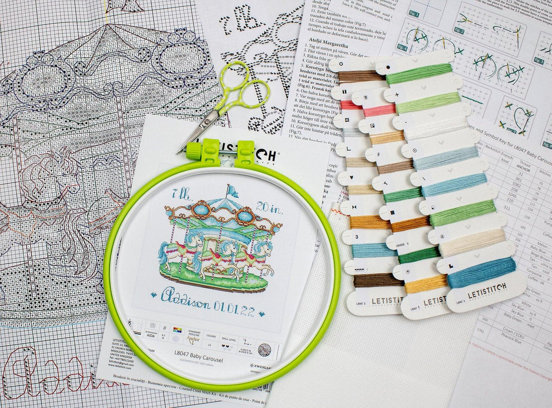 Baby Carousel L8047 Counted Cross Stitch Kit