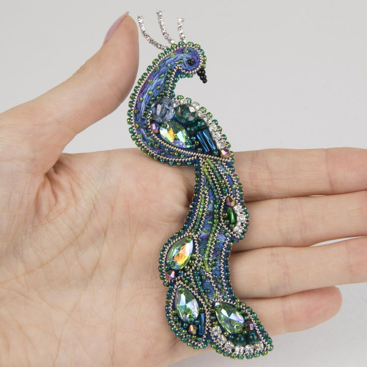 Beadwork kit for creating bro–æch Crystal Art The Bird of Happiness BP-302C