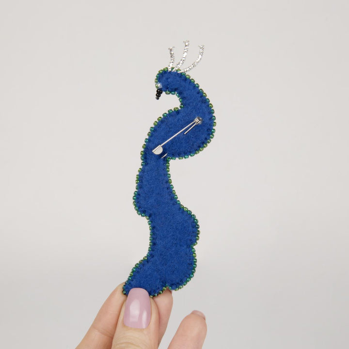 Beadwork kit for creating bro–æch Crystal Art The Bird of Happiness BP-302C
