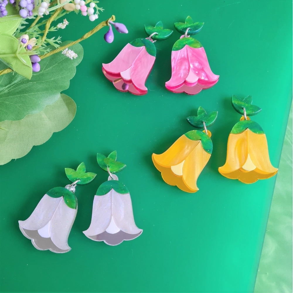Bell Flower Dangles Earrings by Cherryloco Jewellery