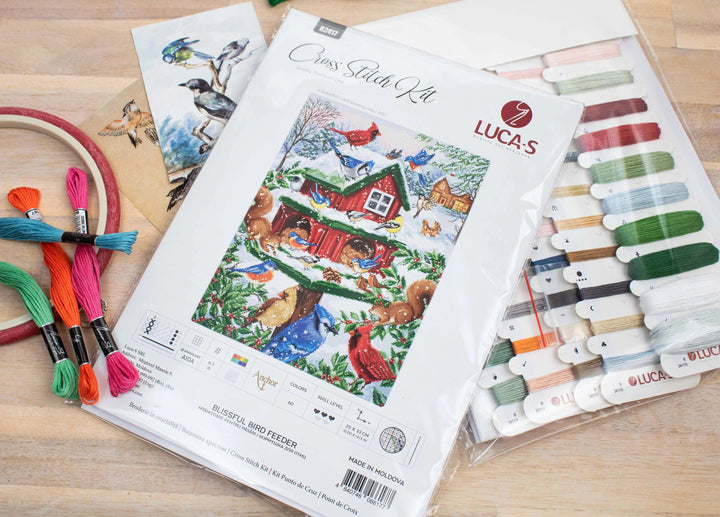 Blissful Bird Feeder B2417L Counted Cross-Stitch Kit