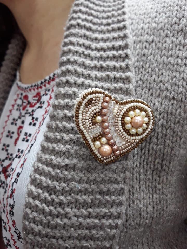 BP-185C Beadwork kit for creating brooch Crystal Art Set of pictures "Gingerbread"