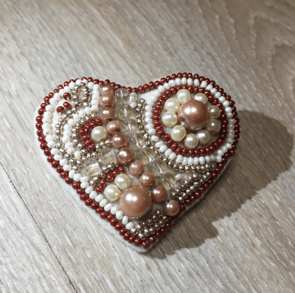 BP-185C Beadwork kit for creating brooch Crystal Art Set of pictures "Gingerbread"