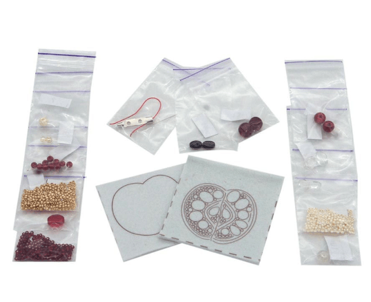 BP-188C Beadwork kit for creating brooch Crystal Art "Red apple"
