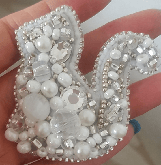 BP-220C Beadwork kit for creating brooch Crystal Art "Cat"