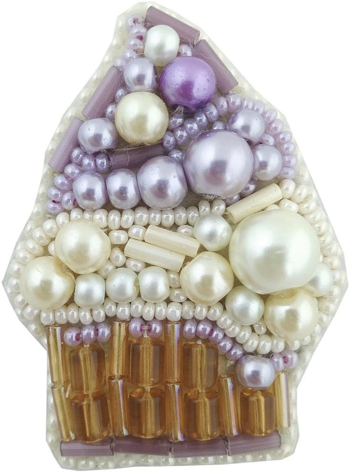 BP-234C Beadwork kit for creating brooch Crystal Art "Cake"
