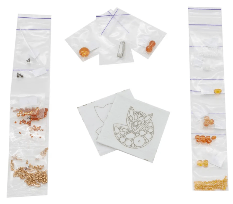 BP-241C Beadwork kit for creating brooch Crystal Art "Fox"