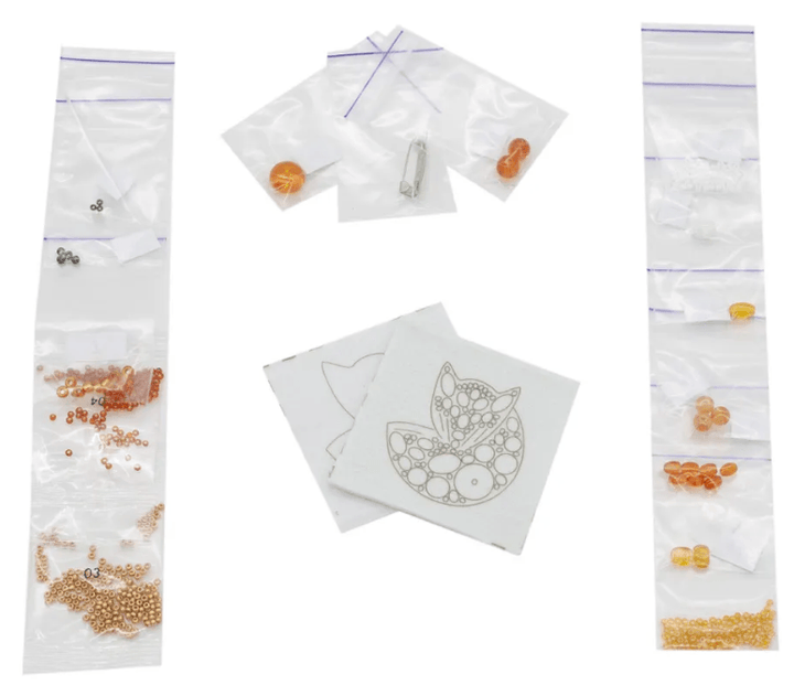BP-241C Beadwork kit for creating brooch Crystal Art "Fox"