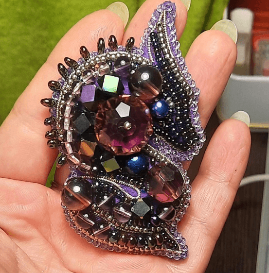 BP-268C Beadwork kit for creating brooch Crystal Art "The Dragon"