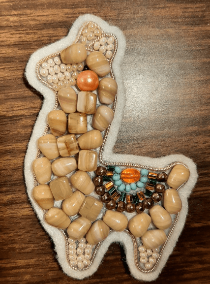 BP-289C Beadwork kit for creating brooch Crystal Art "Lama"