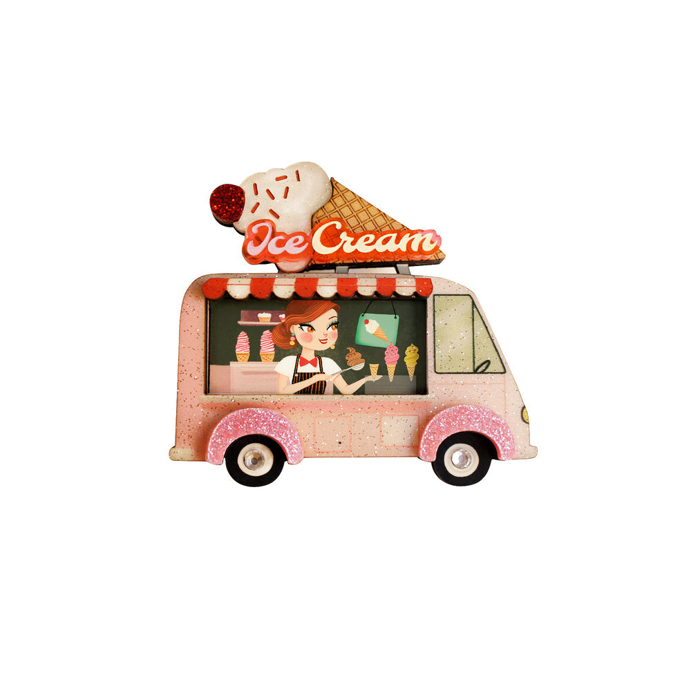 Ice Cream Truck Brooch by Laliblue