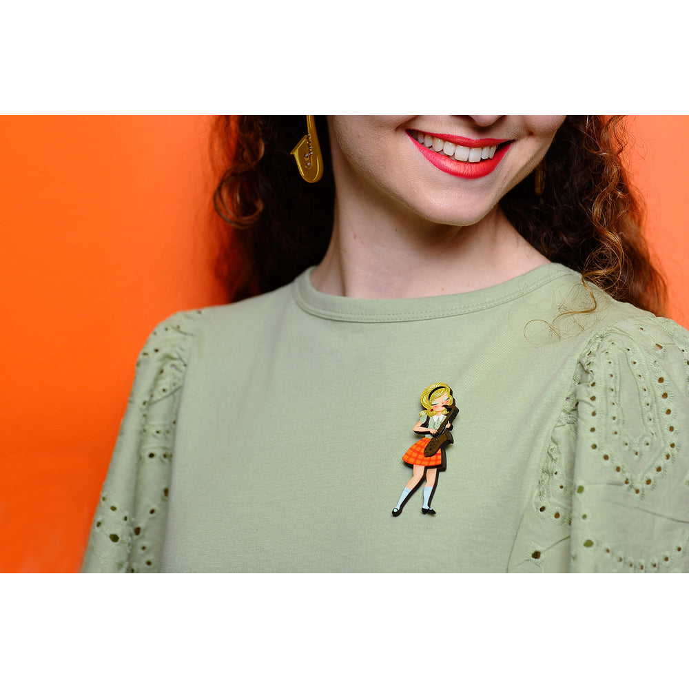 Girl playing the Saxophone Brooch by Laliblue 5