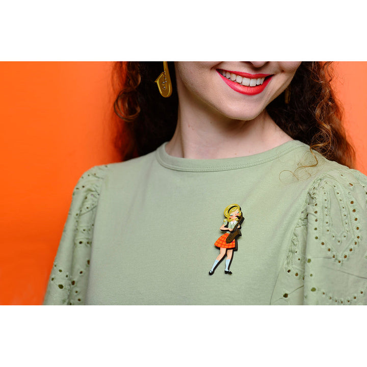 Girl playing the Saxophone Brooch by Laliblue 5