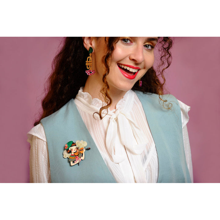 Girl playing the violin Brooch by Laliblue 3