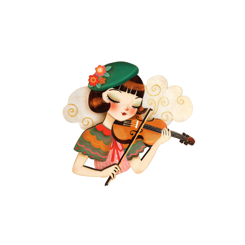 Girl playing the violin Brooch by Laliblue