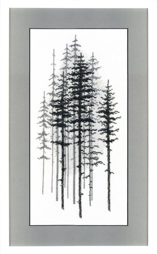 BT-1014C Mixed technique stitch kit Crystal Art "Foggy forest"