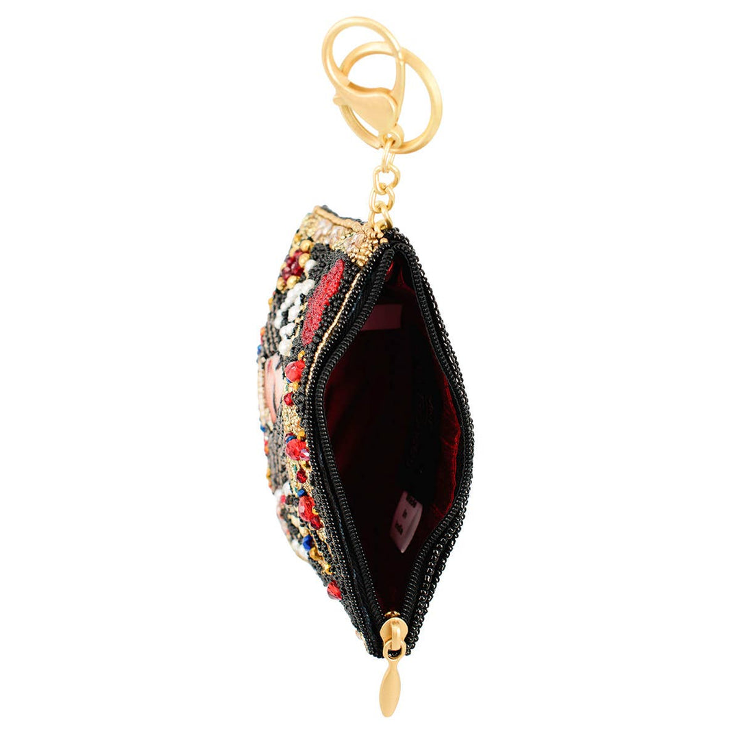 The Queen Playing Card Beaded Coin Purse